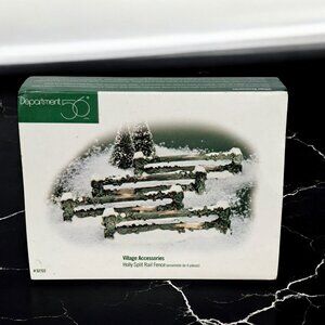 Department 56 Village Accessories #52722 Holly Split Rail Fence Set of 4